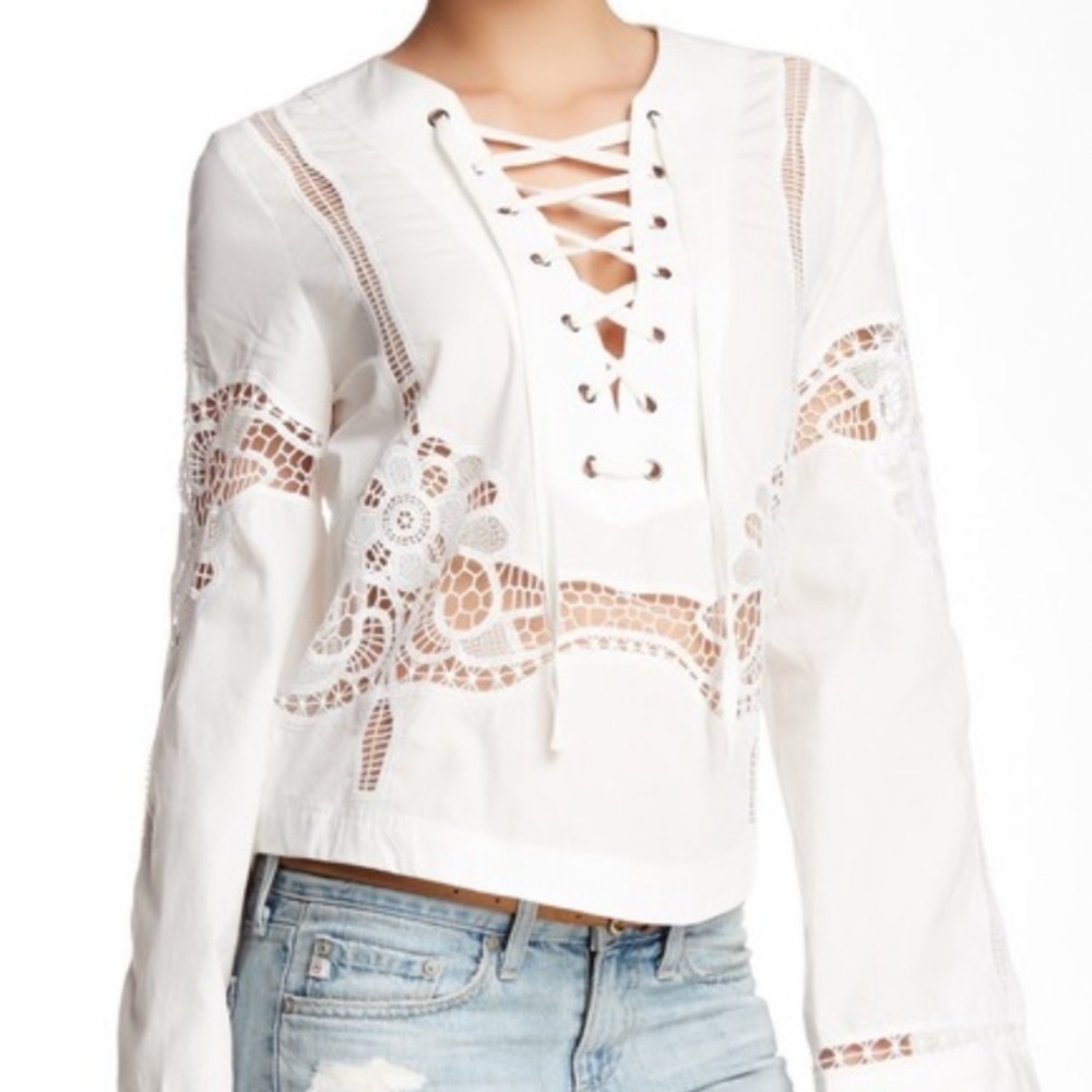 Free People White Bittersweet Blouse sz S